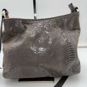 Michael Kors Snakeskin Embossed Suede MK Hardware Crossbody Bag